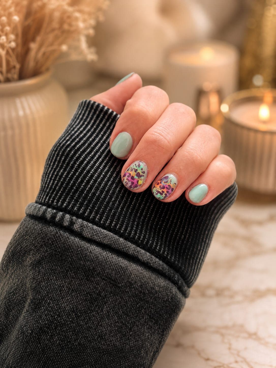 Acrylic Full Set and Nail Art